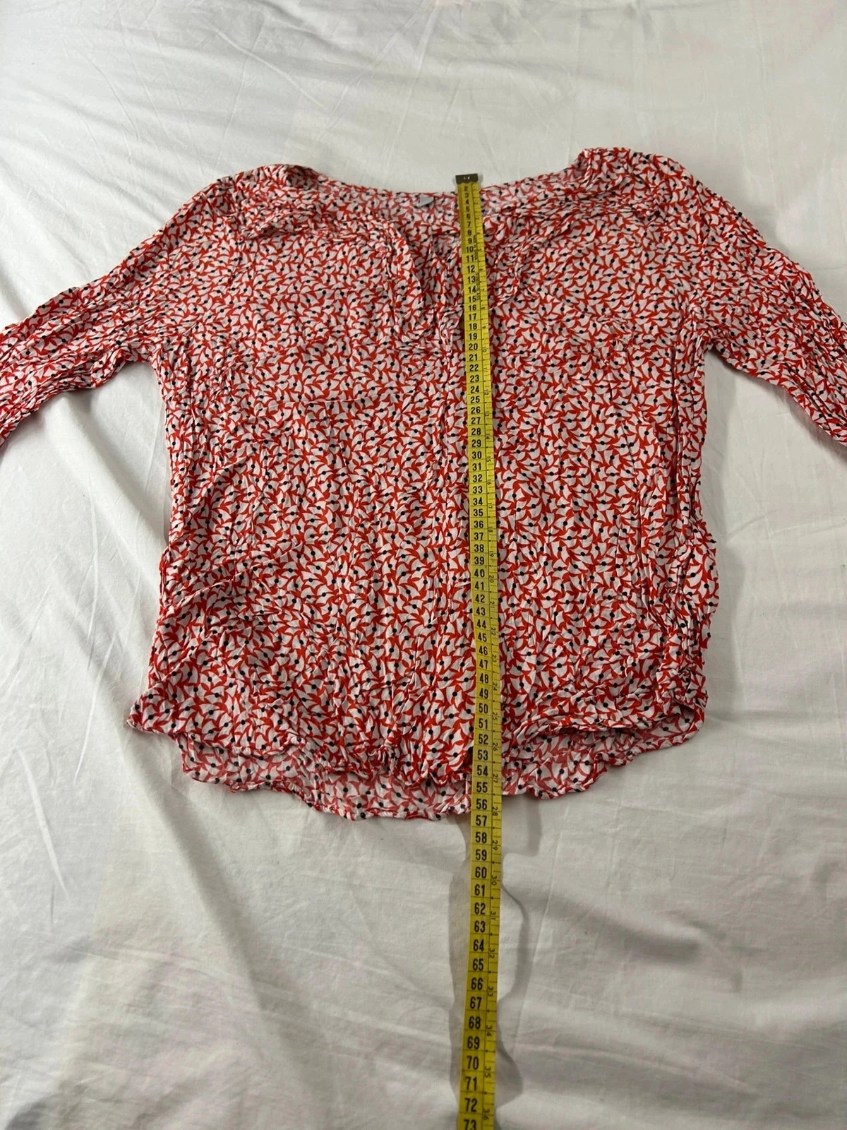 Vintage red blouse with white patterns – photo 8